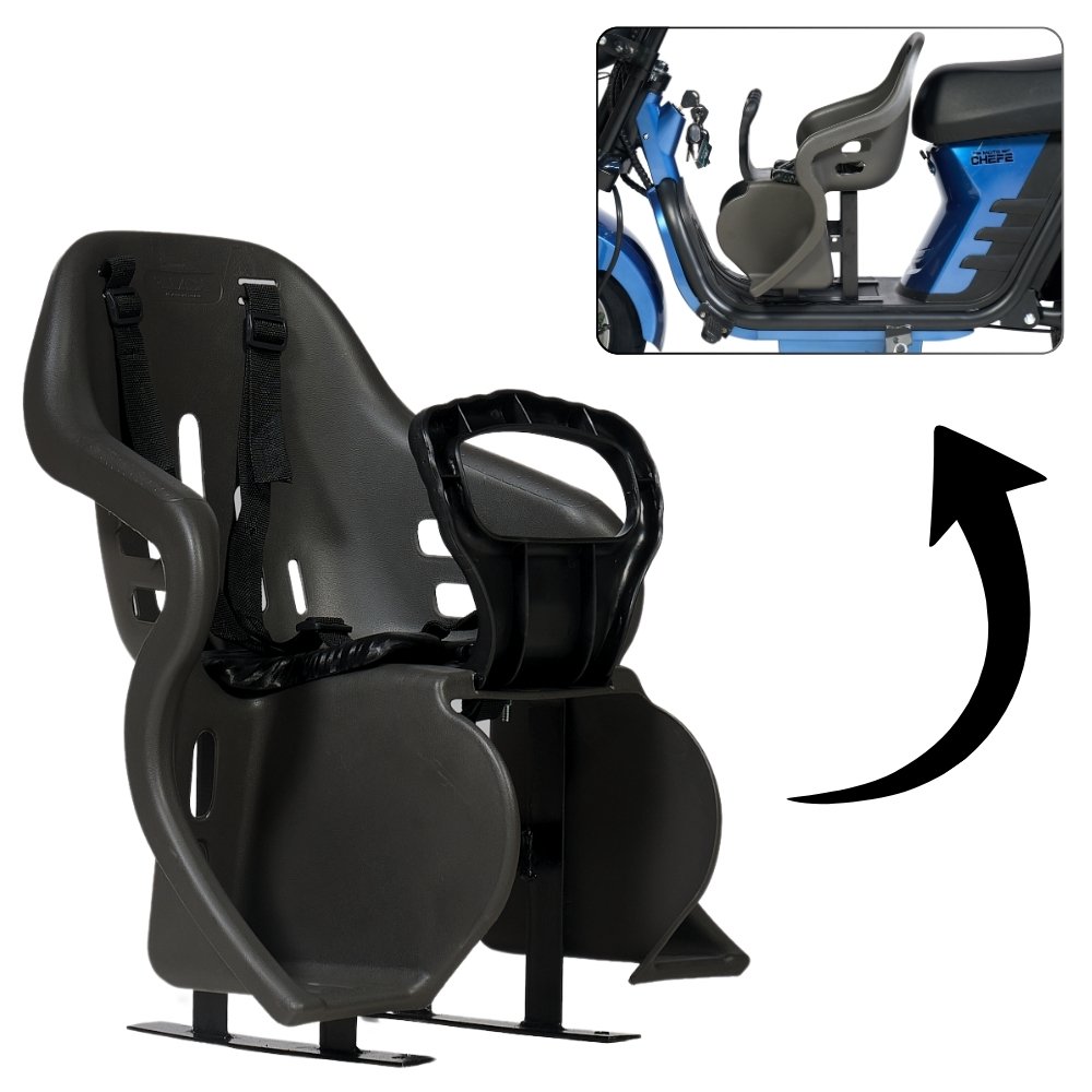 Cadeirinha Infantil para Moto e Bike Elétrica com Suporte Até 25kg